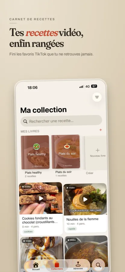 Collection de recettes Marmite avec les livres Plats healthy et Plats du soir